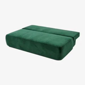 Canapea extensibilă ARVETO, verde, din catifea — Canapele și sofale