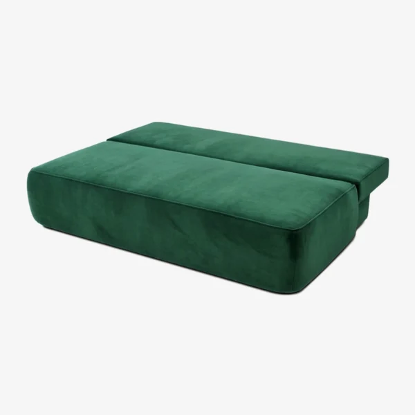 Canapea extensibilă ARVETO, verde, din catifea — Canapele și sofale