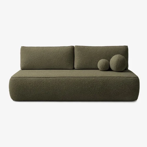 canapea-extensibila-arveto-verde-maslin-tesatura-boucle-1-1 Canapea extensibilă ARVETO, verde măslin, țesătură bouclé — Canapele și sofale