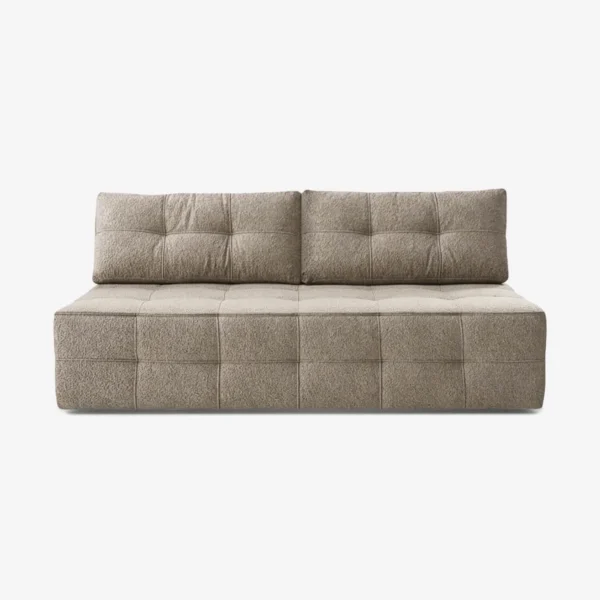 Canapea extensibilă MORANA, bej, din țesătură bouclé — Canapele și sofale