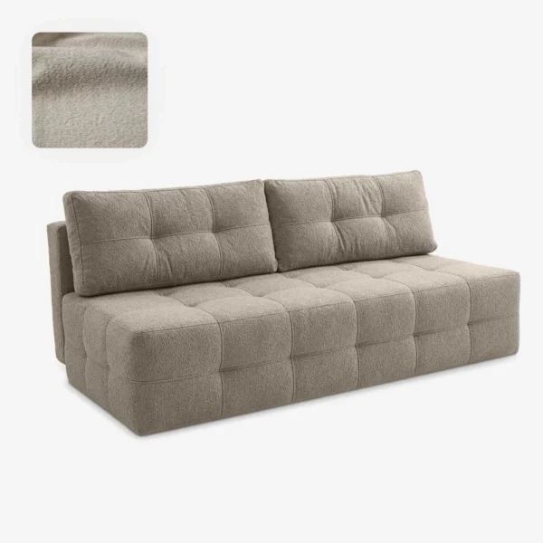 Canapea extensibilă MORANA, bej, din țesătură bouclé — Canapele și sofale
