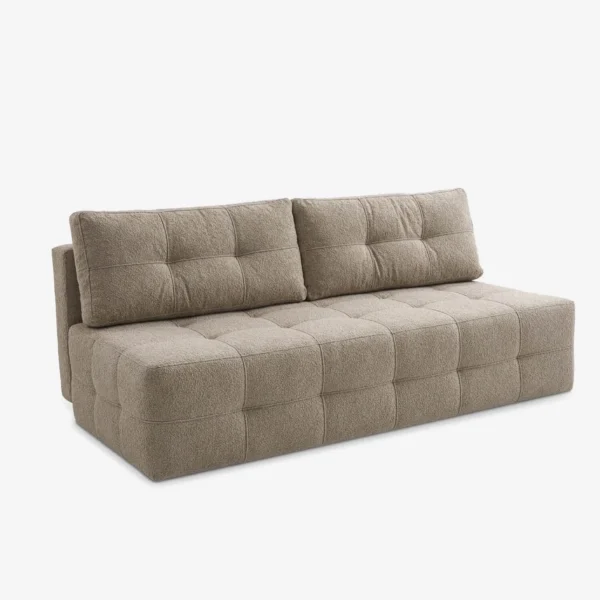 Canapea extensibilă MORANA, crem, din țesătură bouclé — Canapele și sofale