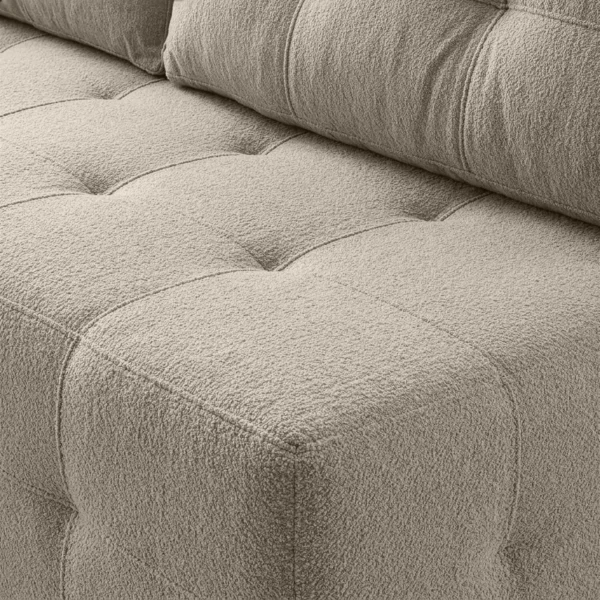 Canapea extensibilă MORANA, crem, din țesătură bouclé — Canapele și sofale
