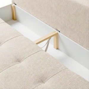 Canapea extensibilă MORANA, crem, din țesătură chenilă — Canapele și sofale