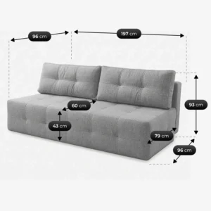 canapea-extensibila-morana-gri-din-tesatura-chenila-8-1 Canapea extensibilă MORANA, gri, din țesătură chenilă — Canapele și sofale