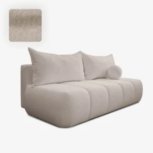 Canapea extensibilă SARIA, bej, cu țesătură bouclé — Canapele și sofale