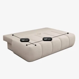 Canapea extensibilă SARIA, bej, cu țesătură bouclé — Canapele și sofale