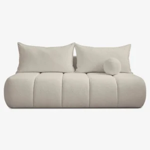 Canapea extensibilă SARIA, crem, din țesătură Boucle — Canapele și sofale