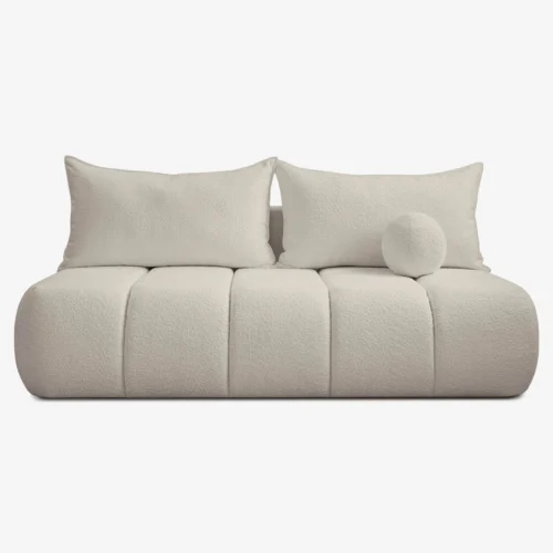 canapea-extensibila-saria-crem-din-tesatura-boucle-1 Canapea extensibilă SARIA, crem, din țesătură Boucle — Canapele și sofale