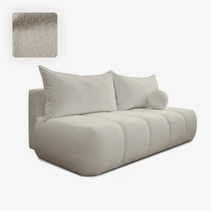 Canapea extensibilă SARIA, crem, din țesătură Boucle — Canapele și sofale
