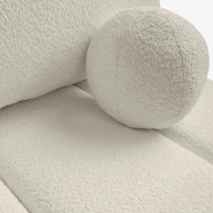 Canapea extensibilă SARIA, crem, din țesătură Boucle — Canapele și sofale