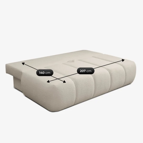 Canapea extensibilă SARIA, crem, din țesătură Boucle — Canapele și sofale