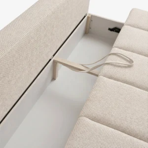Canapea extensibilă SARIA, de culoare crem, din țesătură de șenilă — Canapele și sofale