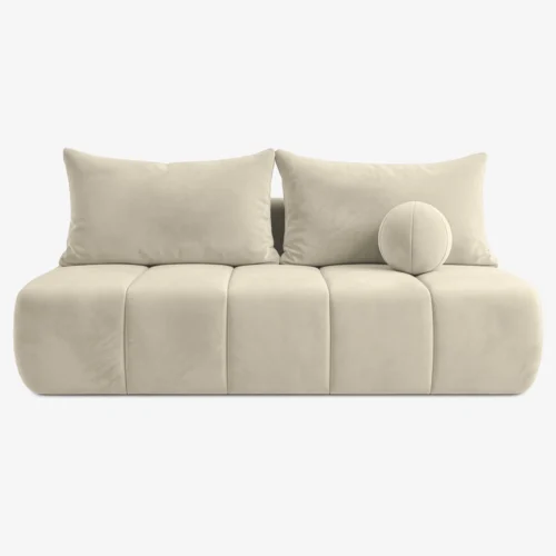 canapea-extensibila-saria-crem-din-velur-1 Canapea extensibilă SARIA, crem, din catifea — Canapele și sofale