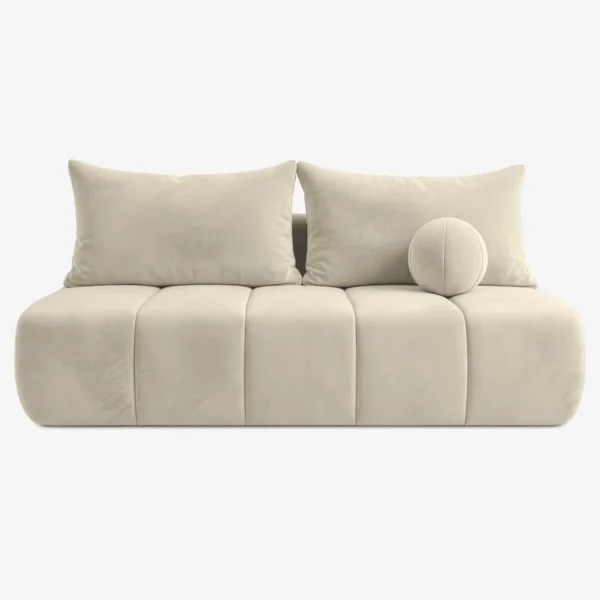 canapea-extensibila-saria-crem-din-velur-1 Canapea extensibilă SARIA, crem, din catifea — Canapele și sofale