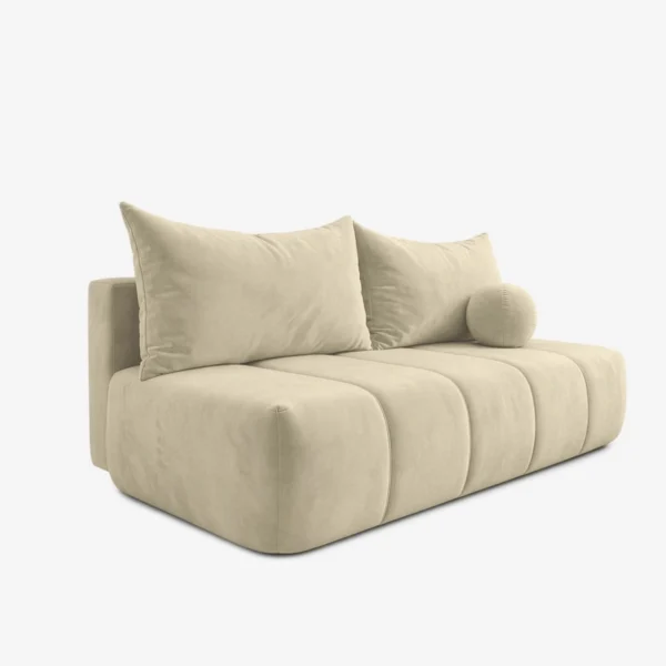 canapea-extensibila-saria-crem-din-velur-3 Canapea extensibilă SARIA, crem, din catifea — Canapele și sofale