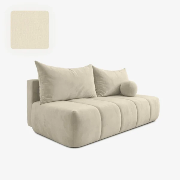 canapea-extensibila-saria-crem-din-velur-4 Canapea extensibilă SARIA, crem, din catifea — Canapele și sofale