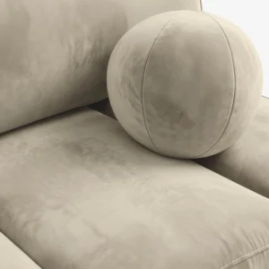 canapea-extensibila-saria-crem-din-velur-6 Canapea extensibilă SARIA, crem, din catifea — Canapele și sofale