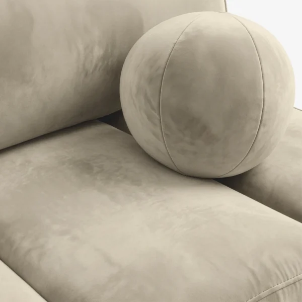 canapea-extensibila-saria-crem-din-velur-6 Canapea extensibilă SARIA, crem, din catifea — Canapele și sofale