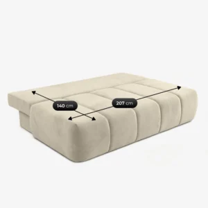 canapea-extensibila-saria-crem-din-velur-9 Canapea extensibilă SARIA, crem, din catifea — Canapele și sofale