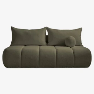 canapea-extensibila-saria-culoare-maslin-tesatura-boucle-1 Canapea extensibilă SARIA, culoare măslinie, țesătură Boucle — Canapele și sofale