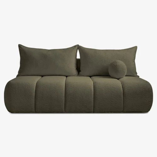 canapea-extensibila-saria-culoare-maslin-tesatura-boucle-1 Canapea extensibilă SARIA, culoare măslinie, țesătură Boucle — Canapele și sofale
