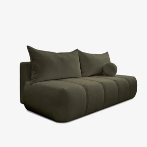 canapea-extensibila-saria-culoare-maslin-tesatura-boucle-3 Canapea extensibilă SARIA, culoare măslinie, țesătură Boucle — Canapele și sofale