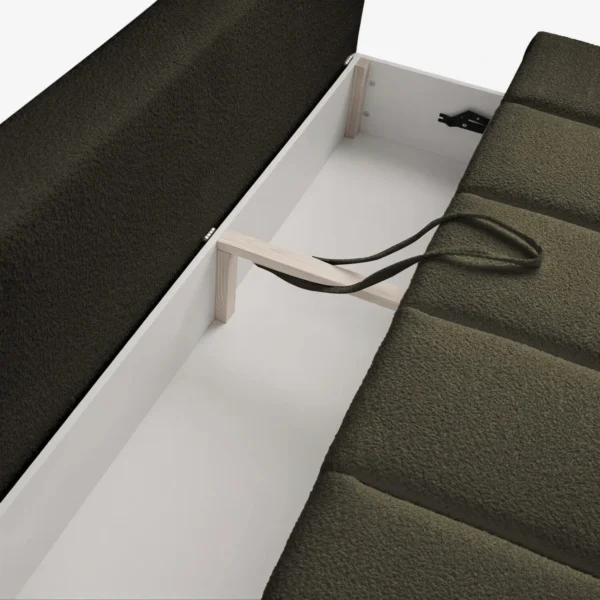 canapea-extensibila-saria-culoare-maslin-tesatura-boucle-6 Canapea extensibilă SARIA, culoare măslinie, țesătură Boucle — Canapele și sofale