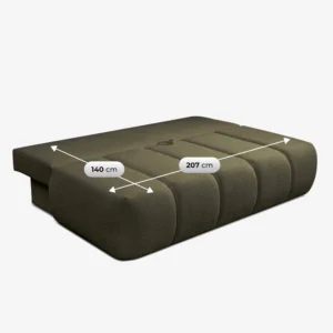 canapea-extensibila-saria-culoare-maslin-tesatura-boucle-9 Canapea extensibilă SARIA, culoare măslinie, țesătură Boucle — Canapele și sofale