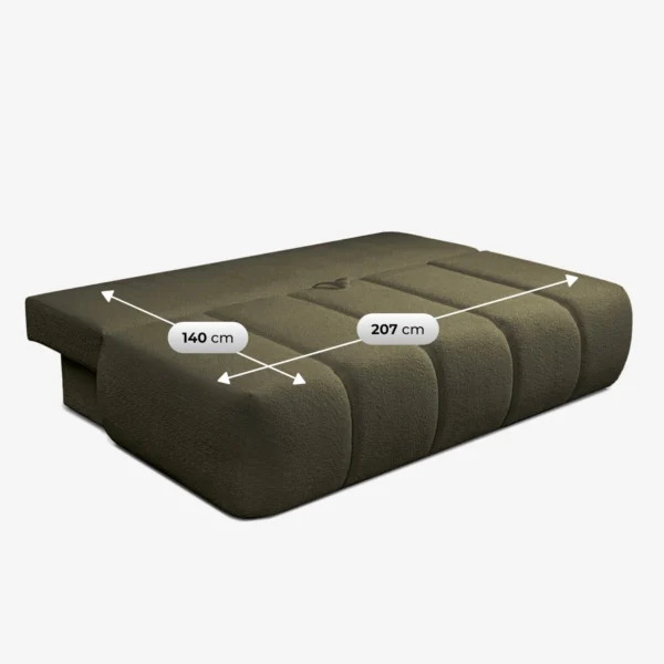 canapea-extensibila-saria-culoare-maslin-tesatura-boucle-9 Canapea extensibilă SARIA, culoare măslinie, țesătură Boucle — Canapele și sofale