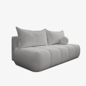 Canapea extensibilă SARIA, gri, din țesătură bouclé — Canapele și sofale