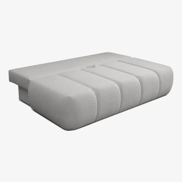 Canapea extensibilă SARIA, gri, din țesătură bouclé — Canapele și sofale