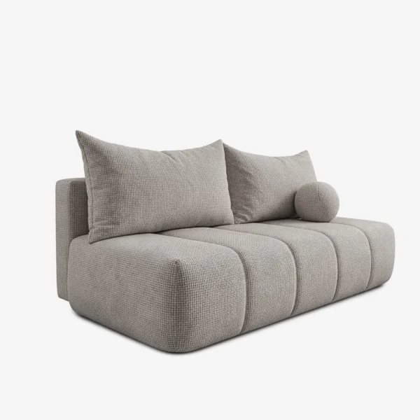 canapea-extensibila-saria-gri-deschis-din-tesatura-chenila-3 Canapea extensibilă SARIA, gri deschis, din țesătură chenilă — Canapele și sofale