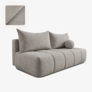 canapea-extensibila-saria-gri-deschis-din-tesatura-chenila-4 Canapea extensibilă SARIA, gri deschis, din țesătură chenilă — Canapele și sofale