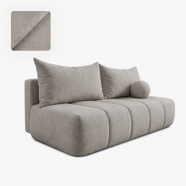 canapea-extensibila-saria-gri-deschis-din-tesatura-chenila-4 Canapea extensibilă SARIA, gri deschis, din țesătură chenilă — Canapele și sofale