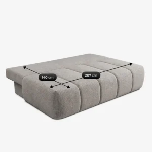 canapea-extensibila-saria-gri-deschis-din-tesatura-chenila-9 Canapea extensibilă SARIA, gri deschis, din țesătură chenilă — Canapele și sofale