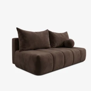 canapea-extensibila-saria-maro-din-velur-3 Canapea extensibilă SARIA, maro, din catifea — Canapele și sofale