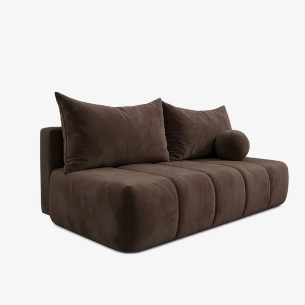 canapea-extensibila-saria-maro-din-velur-3 Canapea extensibilă SARIA, maro, din catifea — Canapele și sofale