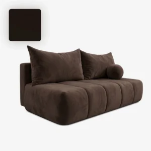 canapea-extensibila-saria-maro-din-velur-4 Canapea extensibilă SARIA, maro, din catifea — Canapele și sofale