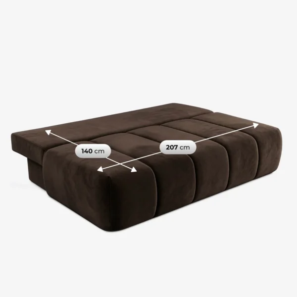 canapea-extensibila-saria-maro-din-velur-9 Canapea extensibilă SARIA, maro, din catifea — Canapele și sofale