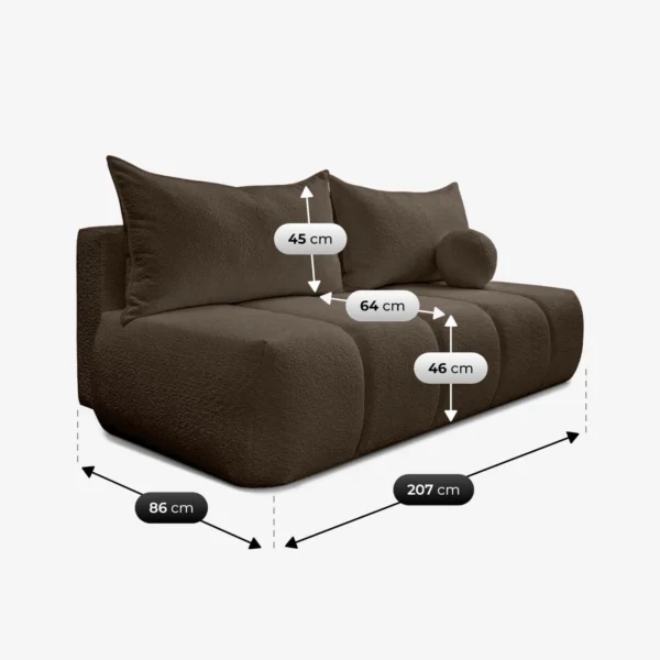 canapea-extensibila-saria-mocca-boucle-8 Canapea extensibilă SARIA mocha Boucle — Canapele și sofale