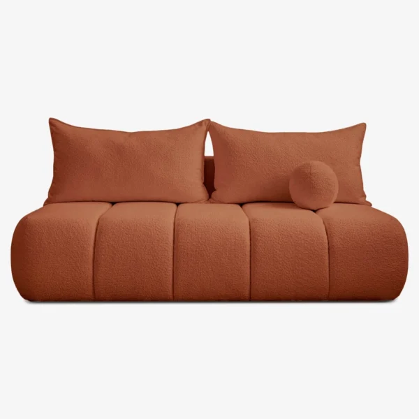 canapea-extensibila-saria-ruda-boucle-1 Canapea extensibilă SARIA ruginiu Boucle — Canapele și sofale