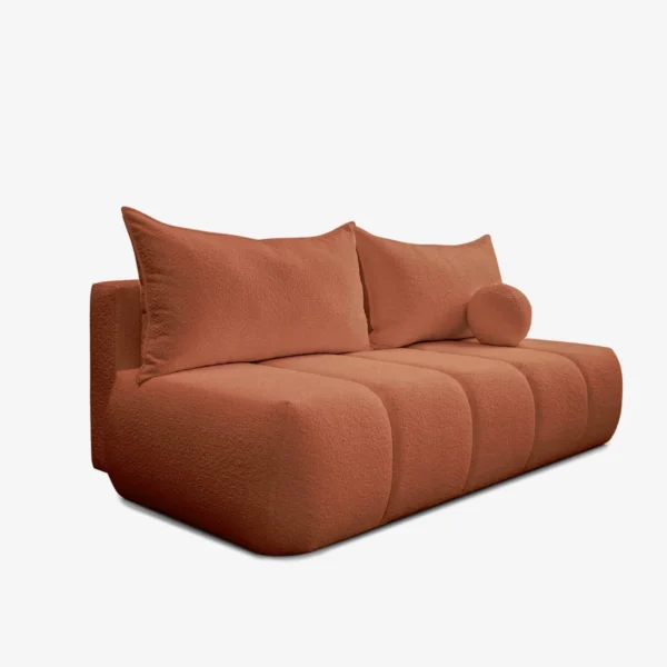canapea-extensibila-saria-ruda-boucle-3 Canapea extensibilă SARIA ruginiu Boucle — Canapele și sofale