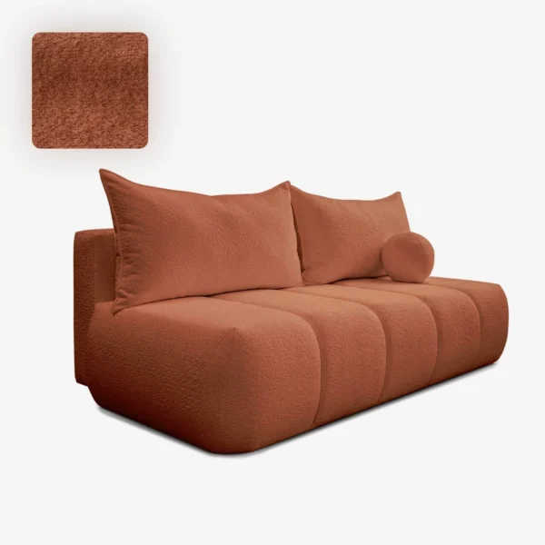 canapea-extensibila-saria-ruda-boucle-4 Canapea extensibilă SARIA ruginiu Boucle — Canapele și sofale