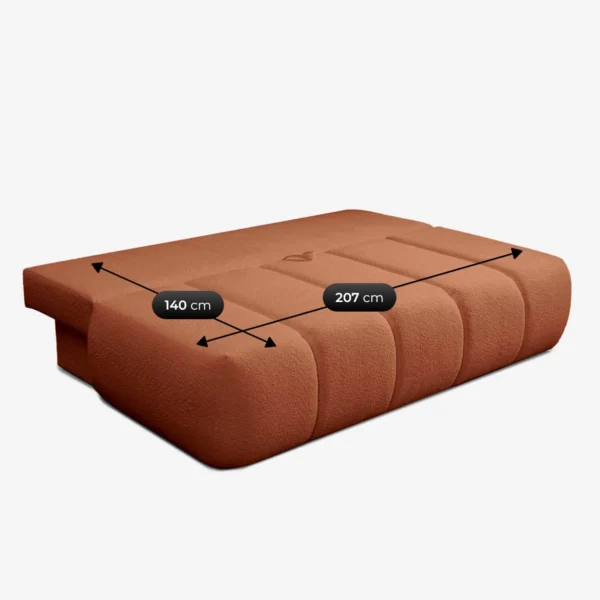 canapea-extensibila-saria-ruda-boucle-9 Canapea extensibilă SARIA ruginiu Boucle — Canapele și sofale