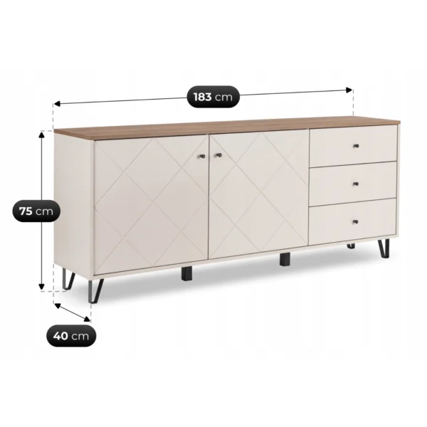 comoda-bacardi-183-cm-casmir-stejar-castello-10-1 Comodă BACARDI 183 cm Cașmir/Stejar Castello — Comode