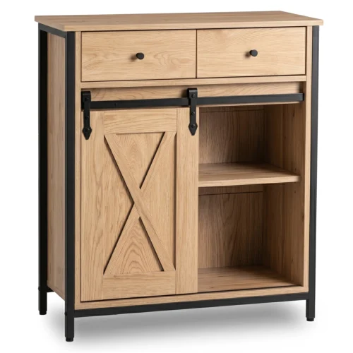 comoda-cu-sertare-cole-70-cm-stejar-negru-1-1 Comodă cu sertare COLE 70 cm Stejar/Negru — Comode