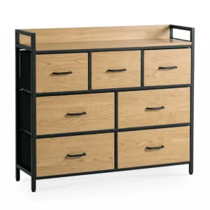 Comodă cu sertare HUDSON 98 cm Stejar/Negru — Comode