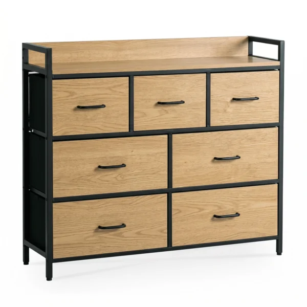 Comodă cu sertare HUDSON 98 cm Stejar/Negru — Comode