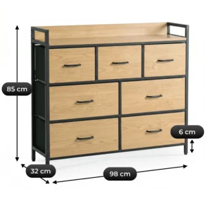 Comodă cu sertare HUDSON 98 cm Stejar/Negru — Comode